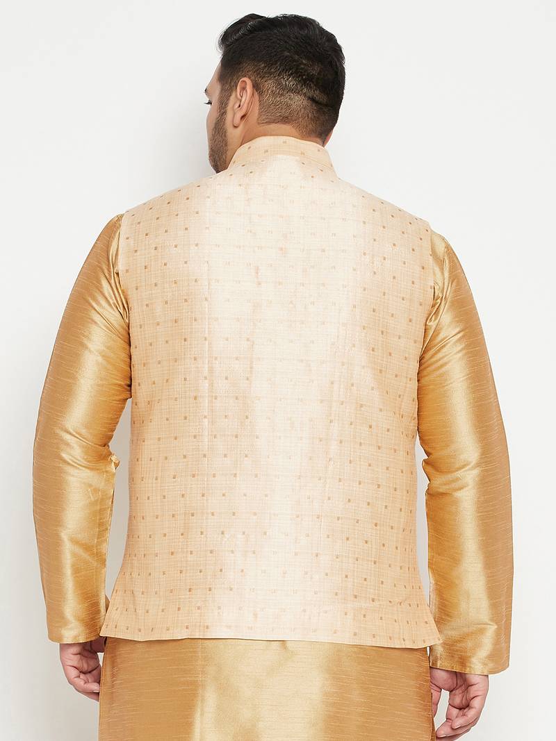Plus gold nehru jacket