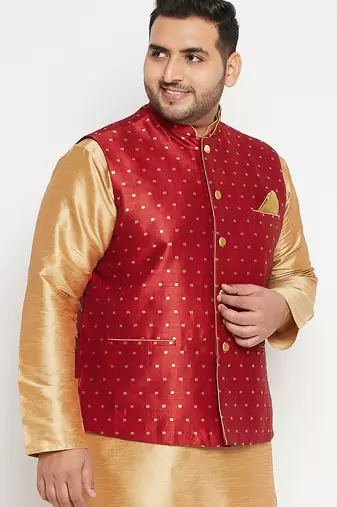 maroon nehru jacket