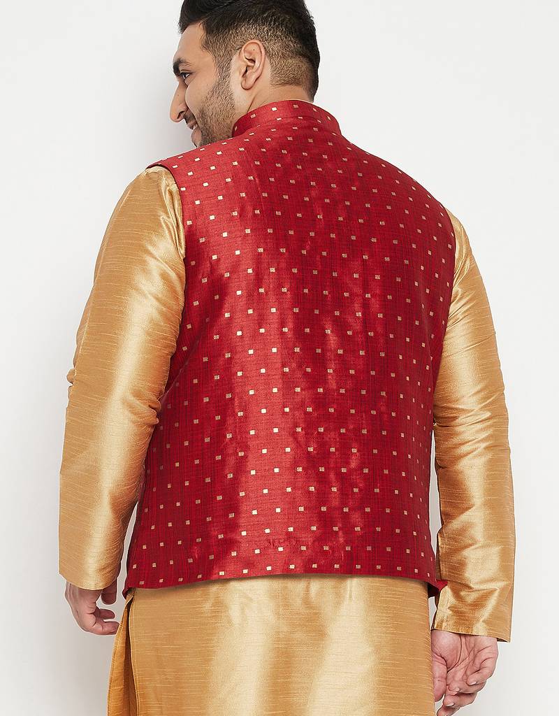 Plus maroon nehru jacket