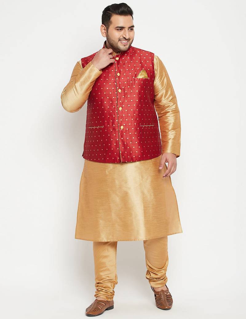 Plus maroon nehru jacket