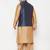 Plus rose gold and blue silk blend jacket kurta dhoti set