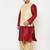 Plus maroon and gold silk blend jacket kurta dhoti set