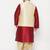 Plus maroon and gold silk blend jacket kurta dhoti set