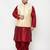 Plus maroon and gold silk blend jacket kurta dhoti set