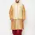 maroon and gold silk blend jacket kurta dhoti set