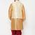 Plus maroon and gold silk blend jacket kurta dhoti set