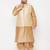 Plus rose gold and gold silk blend jacket kurta dhoti set