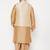 Plus rose gold and gold silk blend jacket kurta dhoti set