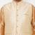 Plus rose gold and gold silk blend jacket kurta dhoti set