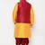Plus yellow and maroon silk blend jacket kurta dhoti set