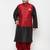 Plus black and maroon silk blend jacket kurta dhoti set