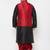 Plus black and maroon silk blend jacket kurta dhoti set