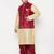 Plus maroon and gold silk blend jacket kurta dhoti set