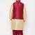 Plus maroon and gold silk blend jacket kurta dhoti set