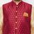 Plus maroon and gold silk blend jacket kurta dhoti set