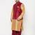 Plus rose gold and maroon silk blend jacket kurta dhoti set