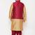 Plus rose gold and maroon silk blend jacket kurta dhoti set