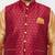 Plus rose gold and maroon silk blend jacket kurta dhoti set