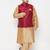 Plus rose gold and maroon silk blend jacket kurta dhoti set