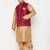 Plus rose gold and maroon silk blend jacket kurta dhoti set