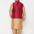 Plus rose gold and maroon silk blend jacket kurta dhoti set