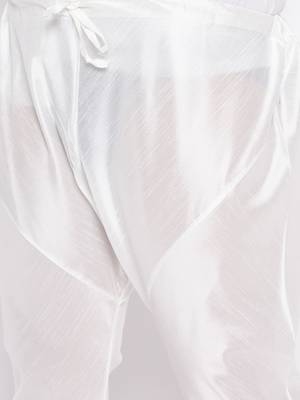 white silk blend jacket kurta pyjama set 5