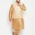 Plus rose gold, gold and white silk blend jacket kurta pyjama set