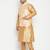 Plus rose gold, gold and white silk blend jacket kurta pyjama set