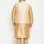 Plus rose gold, gold and white silk blend jacket kurta pyjama set