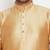 Plus rose gold, gold and white silk blend jacket kurta pyjama set