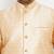 Plus rose gold, gold and white silk blend jacket kurta pyjama set