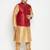 Plus rose gold, maroon and white silk blend jacket kurta pyjama set