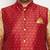 Plus rose gold, maroon and white silk blend jacket kurta pyjama set