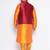 Plus orange silk blend jacket kurta pyjama set