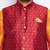 Plus orange silk blend jacket kurta pyjama set