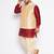 Plus maroon silk blend jacket kurta dhoti set