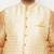 Plus rose gold, gold and white silk blend jacket kurta dhoti set