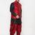 Plus black, maroon and white silk blend jacket kurta dhoti set
