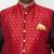 Plus black, maroon and white silk blend jacket kurta dhoti set
