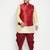 Plus gold, maroon and white silk blend jacket kurta dhoti set