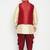 Plus gold, maroon and white silk blend jacket kurta dhoti set