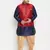 navy blue, maroon and white silk blend jacket kurta dhoti set