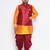 Plus orange silk blend jacket kurta dhoti set