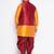 Plus orange silk blend jacket kurta dhoti set