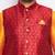 Plus orange silk blend jacket kurta dhoti set