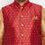 Plus rose gold, maroon and white silk blend jacket kurta dhoti set