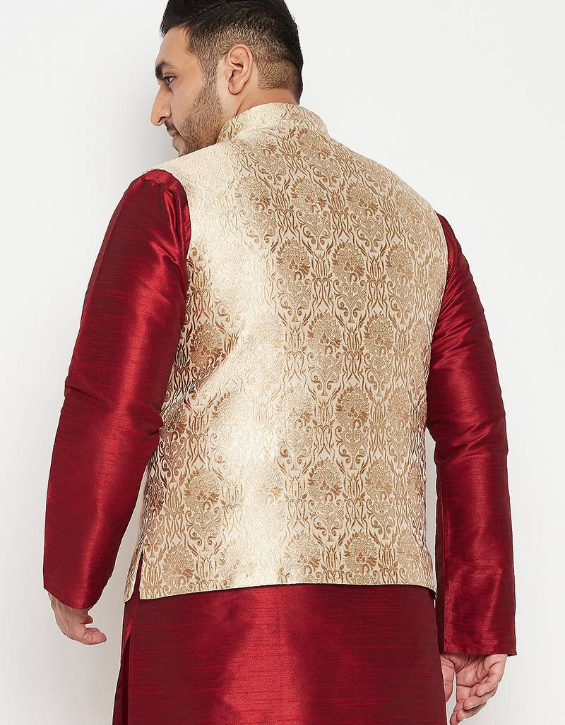 Plus rose gold nehru jacket