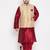 Plus maroon and gold silk blend jacket kurta dhoti set