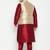 maroon, rose gold and white silk blend jacket kurta pyjama set