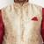 maroon, rose gold and white silk blend jacket kurta pyjama set